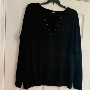 TORRID black lace up shirt